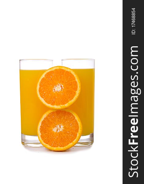 Orange juice isolated on a white background