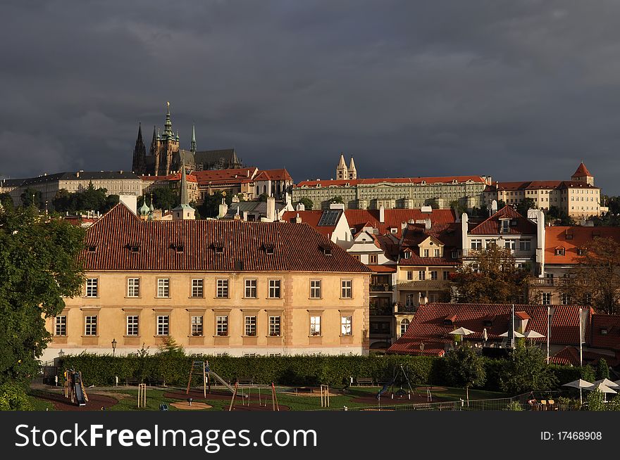 Prague Castle during the sunrise, Czech Republic.