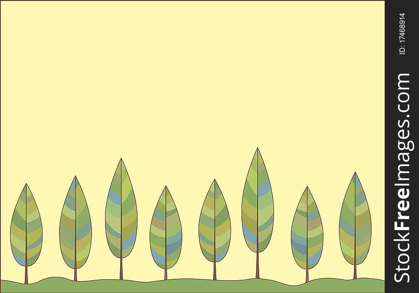 Decorative background of a stylized tree