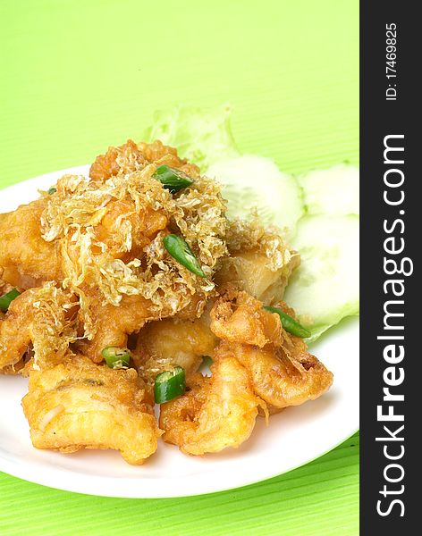 Oriental deep fried prawns or tempura prawn