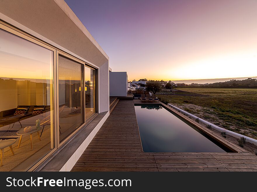 Modern villa with pool and deck