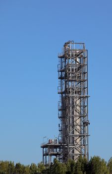 Tower In A Oil Refinery Stock Image