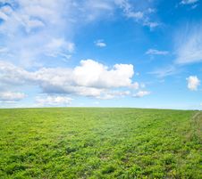 Green Field Under Midday Sun Royalty Free Stock Photography Green Field Under Midday Sun Royalty Free Stock Photography
