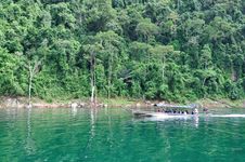 Long Tailed Boat Cruise On Lake Stock Image Long Tailed Boat Cruise On Lake Stock Image