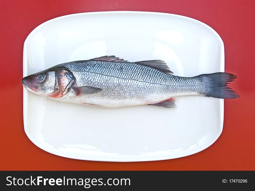 A fresh fish in the dish