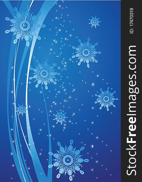 Christmas card with snowflakes. New Year's background