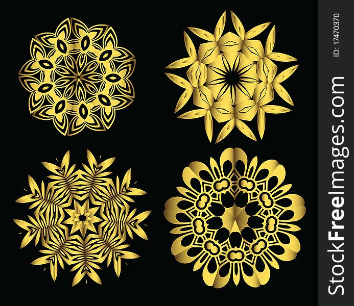 Beautiful, golden New Year's snowflakes by Christmas