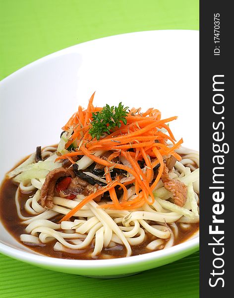 Chinese vegetarian soup with noodle