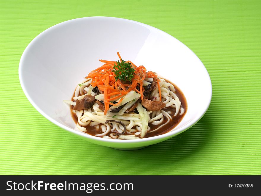 Chinese vegetarian soup with noodle