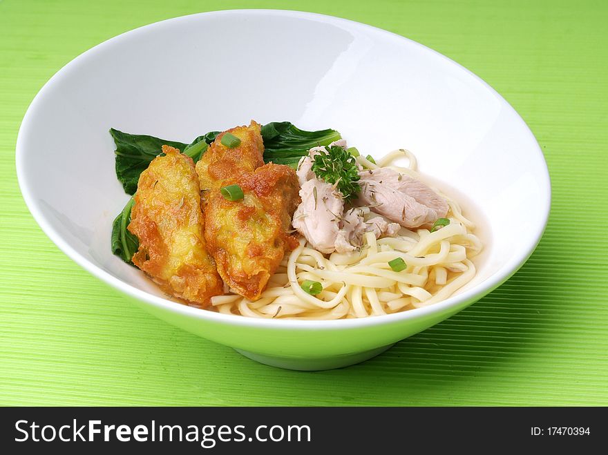 Chinese vegetarian soup with noodle