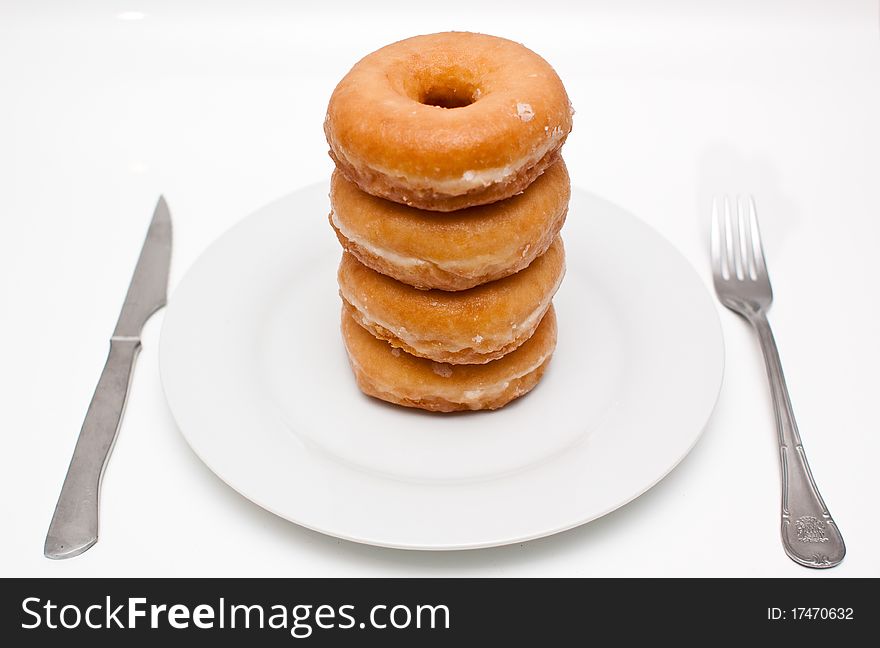 Group of doughnuts on a white background