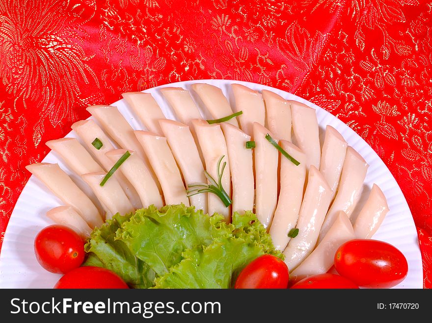 A plate of razor clams.