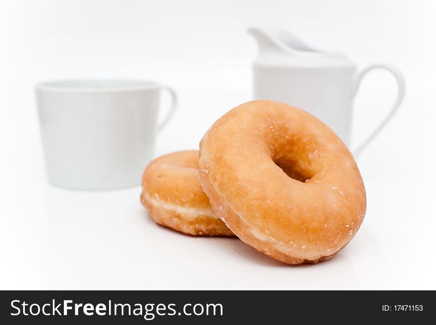 Group of doughnuts on a white background