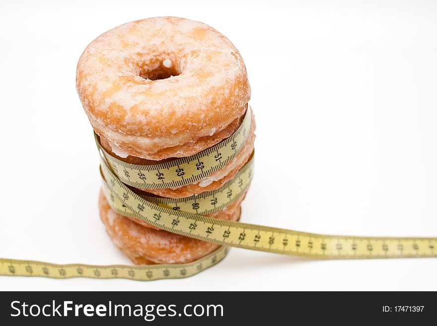 Group of doughnuts on a white background