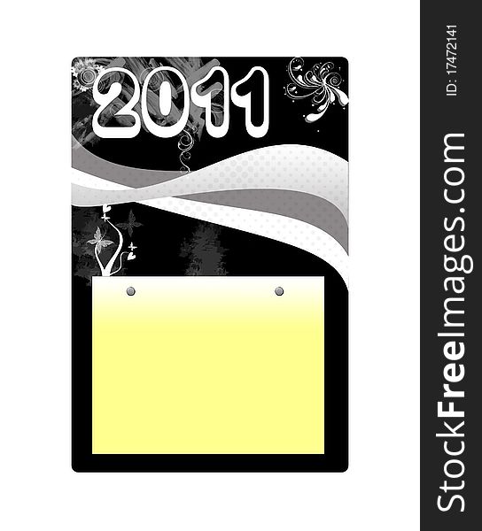 2011 note pad on white