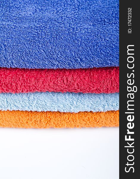 Colorful towels o white background
