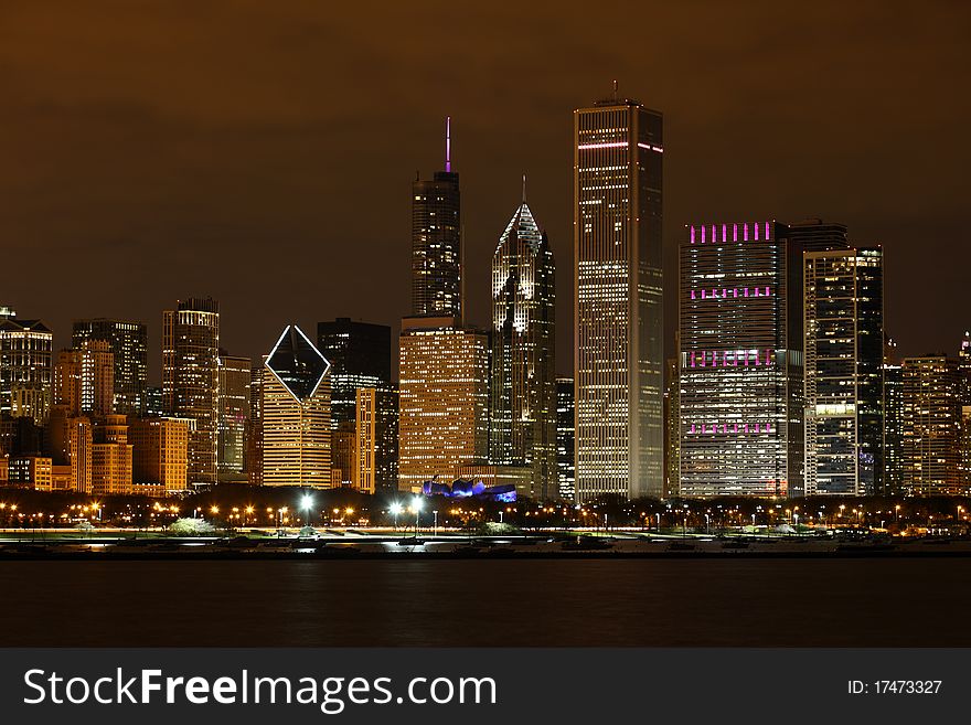 View to Downtown Chicago / USA from Adler Planetarium