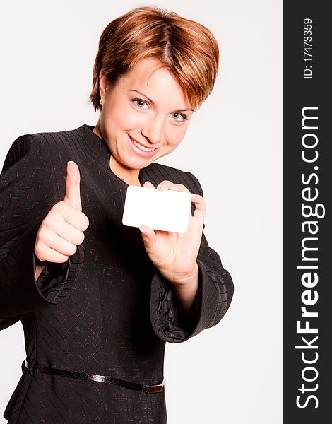 Close-up of a young woman showing thumbs up. Close-up of a young woman showing thumbs up