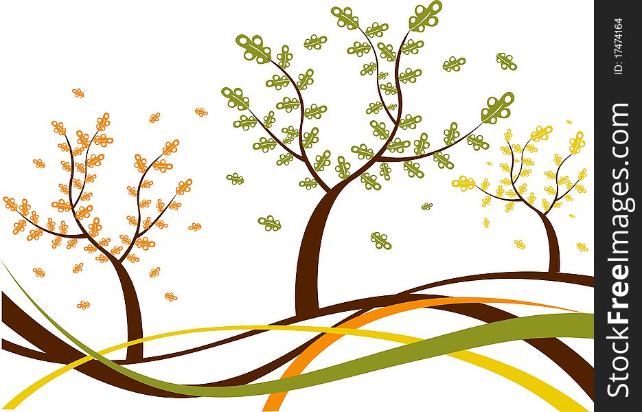 Abstract tree  Illustration autumn spring