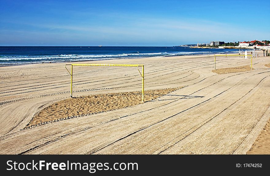 Soccer pitch on the beach of Carcavelos. Soccer pitch on the beach of Carcavelos