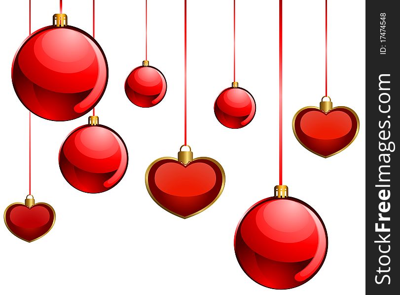 Christmas red balls illustration for a design. Christmas red balls illustration for a design