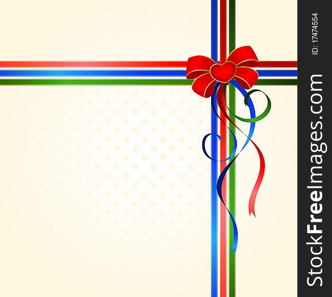 Christmas Ribbons On A Background