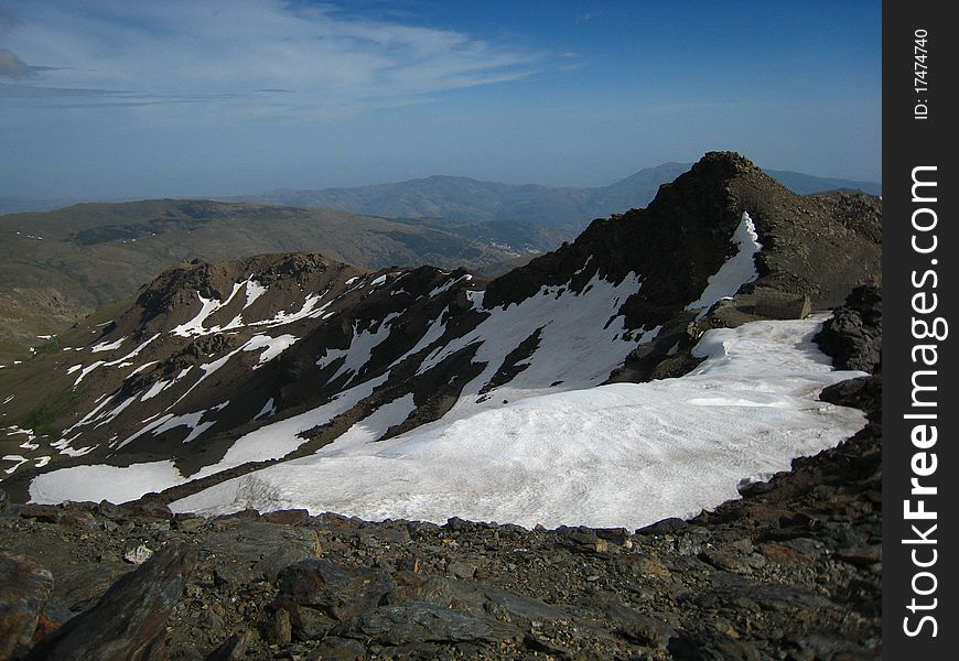 Snow Mountains at Top of Veleta Peak, in Sierra Nevada. Granada/Grenade. Spain. Snow Mountains at Top of Veleta Peak, in Sierra Nevada. Granada/Grenade. Spain