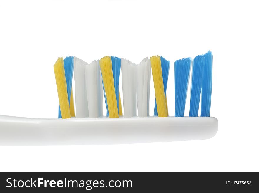 Tooth brush closup isolated on a white background