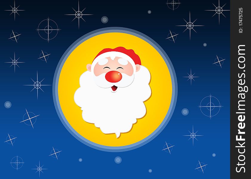 Illustration of a stylish icon by a holiday with Santa Claus on a star background. Illustration of a stylish icon by a holiday with Santa Claus on a star background