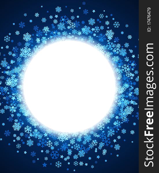 Blue abstract with snowflakes christmas vector background