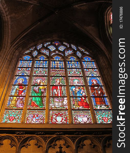 Stained Window At A Church In Brussels