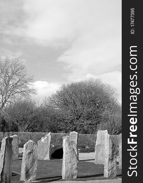 Ancient gaelic standing stone circle