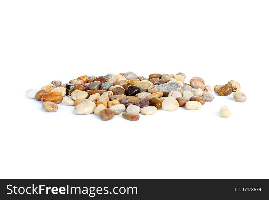 Relaxation from stones on a white background