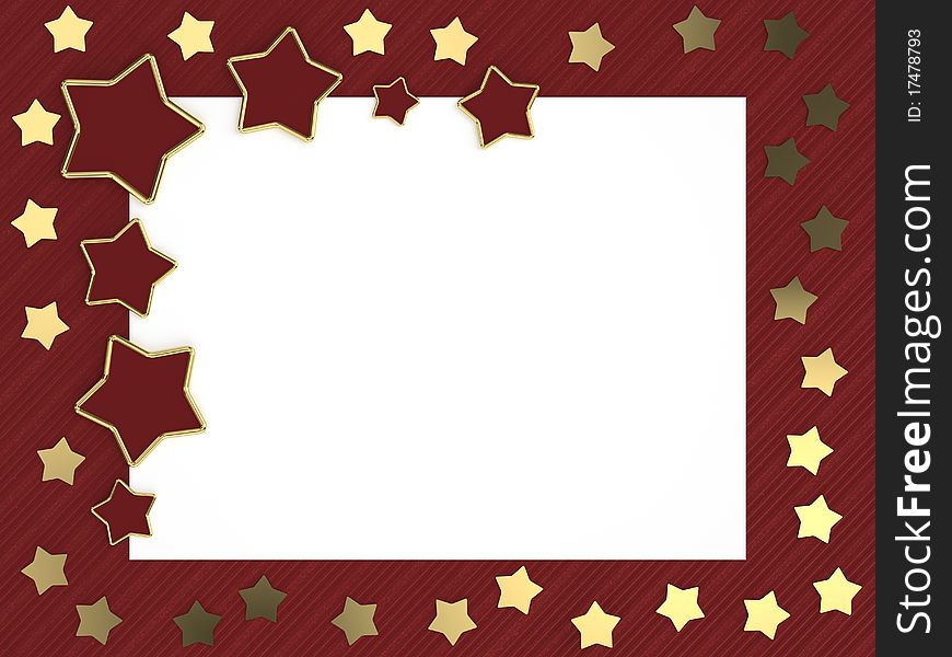 Christmas Card With Gold Stars