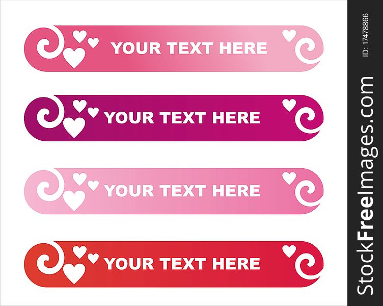 Set of 4 st. valentine's day banners