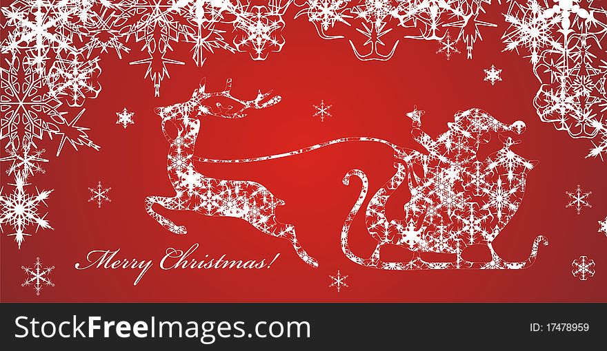 Snowflake wintermerry christmas, background, snow santa