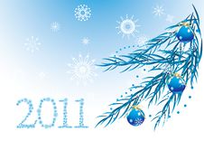 Balls With Bows And Snowflakes. Holiday Banner Royalty Free Stock Images Balls With Bows And Snowflakes. Holiday Banner Royalty Free Stock Images