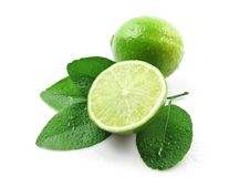 Green Lemons With Leaves Stock Photos Green Lemons With Leaves Stock Photos