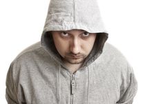 Young Man In A Hood Stock Photo Young Man In A Hood Stock Photo