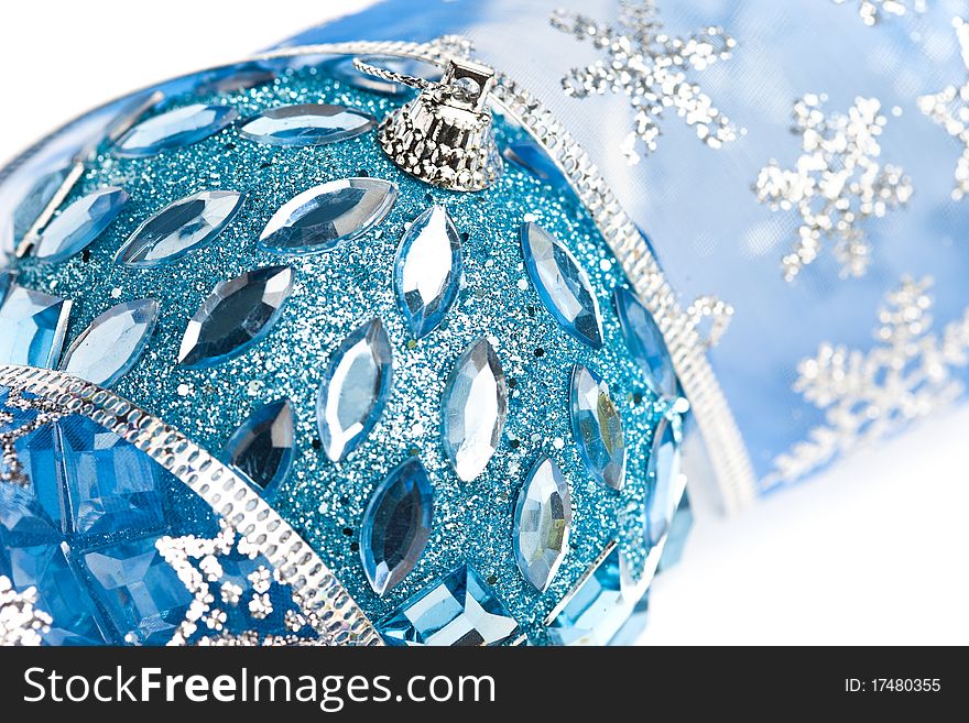 Christmas decoration with festive ribbon