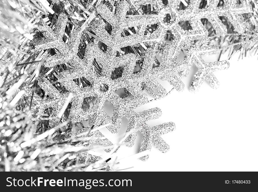 Christmas snowflake with festive garland