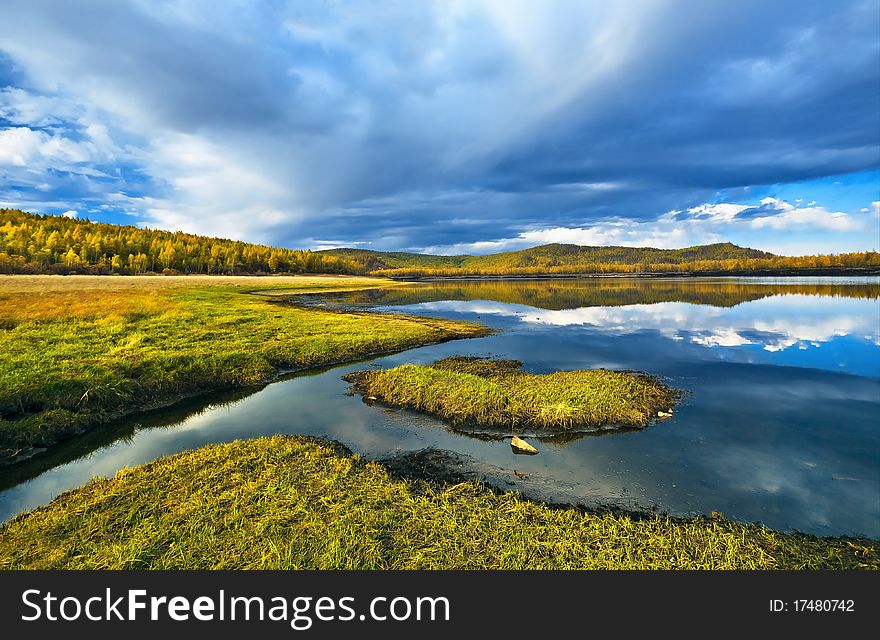 Lake And Forest In Autumn