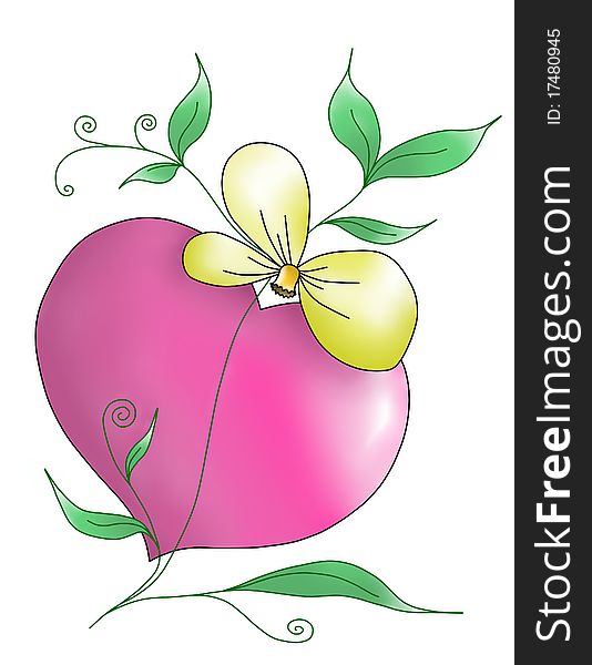 Heart with flower