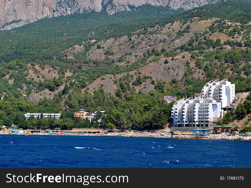 Landscape Crimean coast with mountains. Landscape Crimean coast with mountains