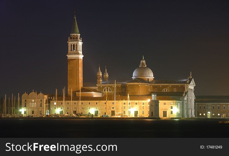 The island's name is San Giorgio Maggiore in Venice, Italy. The light is beautiful in the evening.