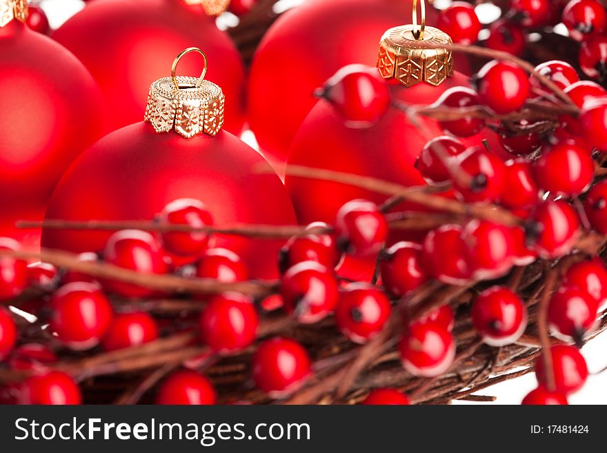Christmas decoration with european holly