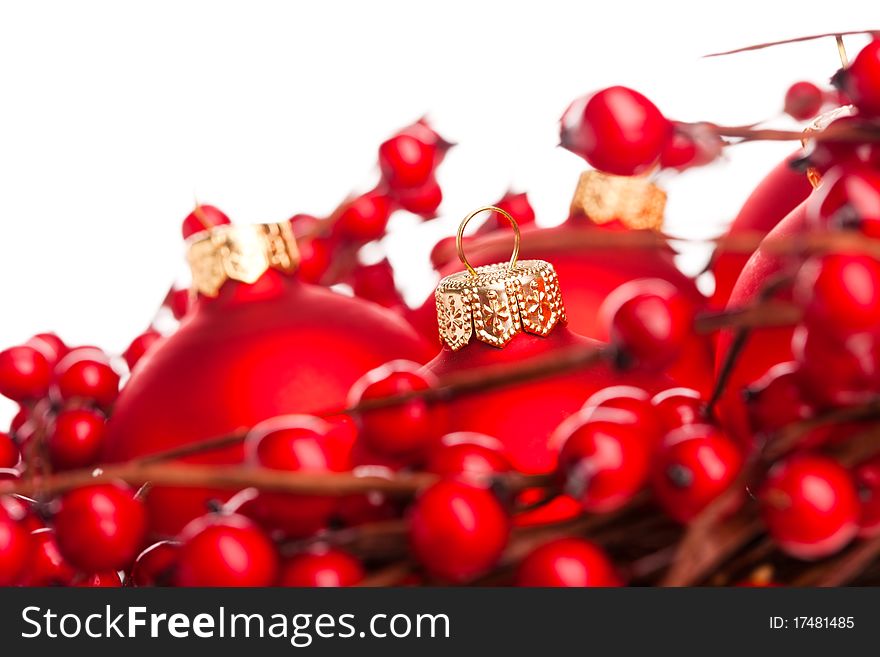 Christmas decoration with european holly