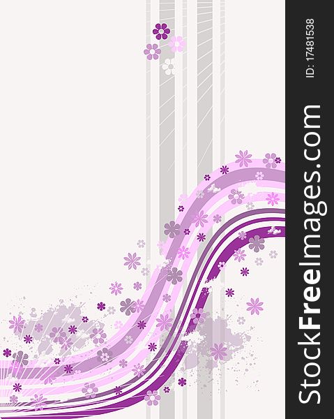 Purple floral curves, nice design. Purple floral curves, nice design