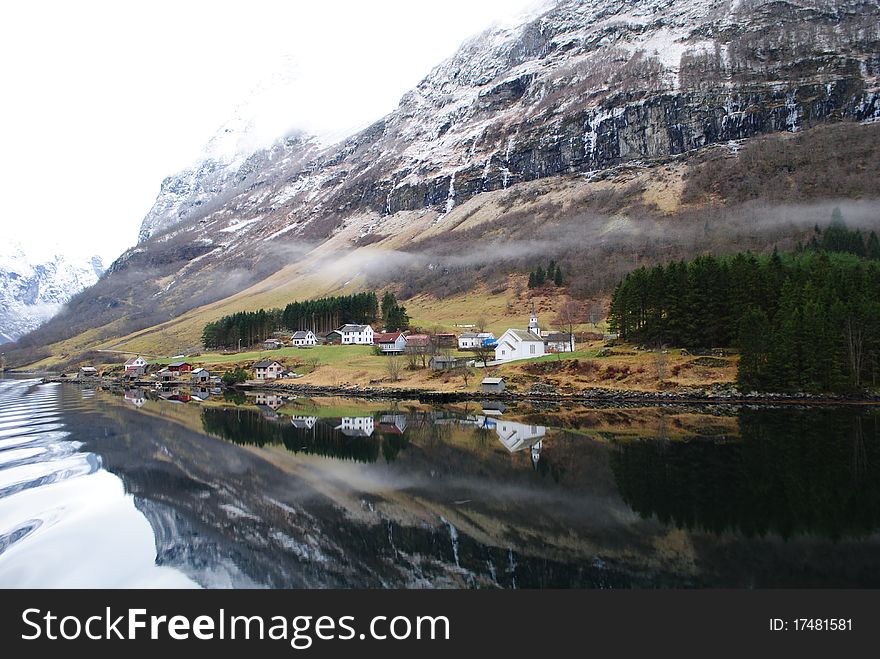 Mountains surrounding fjord in Norway. Mountains surrounding fjord in Norway