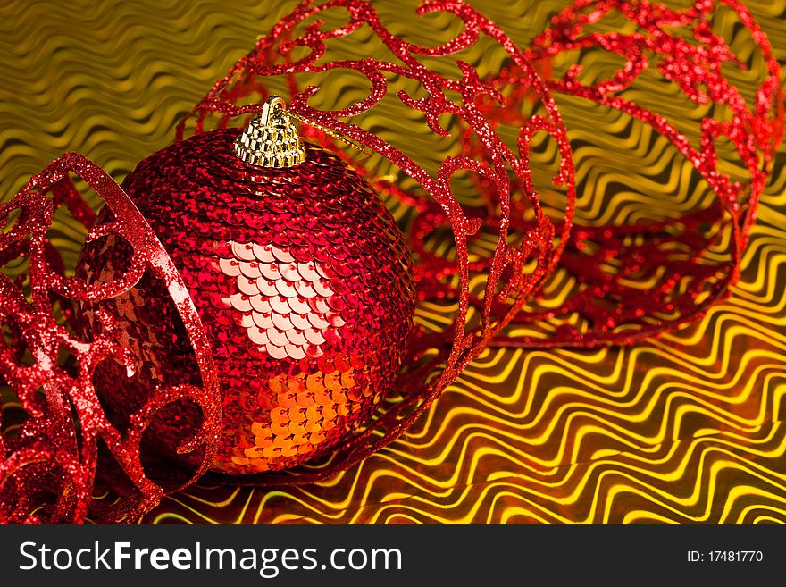 Christmas decoration ball with ribbon